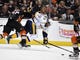 Anaheim Ducks center Rickard Rakell (67) sends Nashville