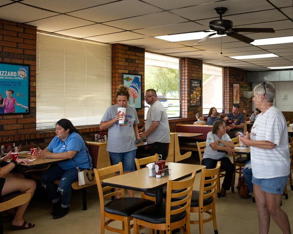 Locals enjoy lunch at the Dairy Queen in Cooper, Texas, on Thursday, July 11, 2019.&nbsp;(Lynda M. Gonzalez/Staff Photographer)