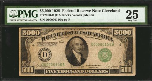 1928 $5000 Federal Reserve Note