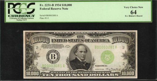 1934 $10,000 Federal Reserve Note