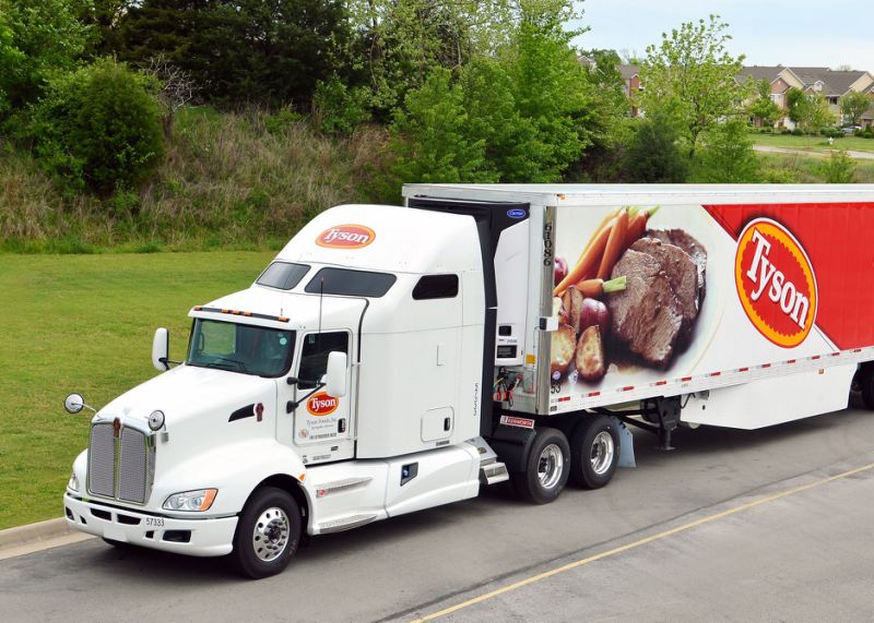 Semitrailer with Tyson Foods branding