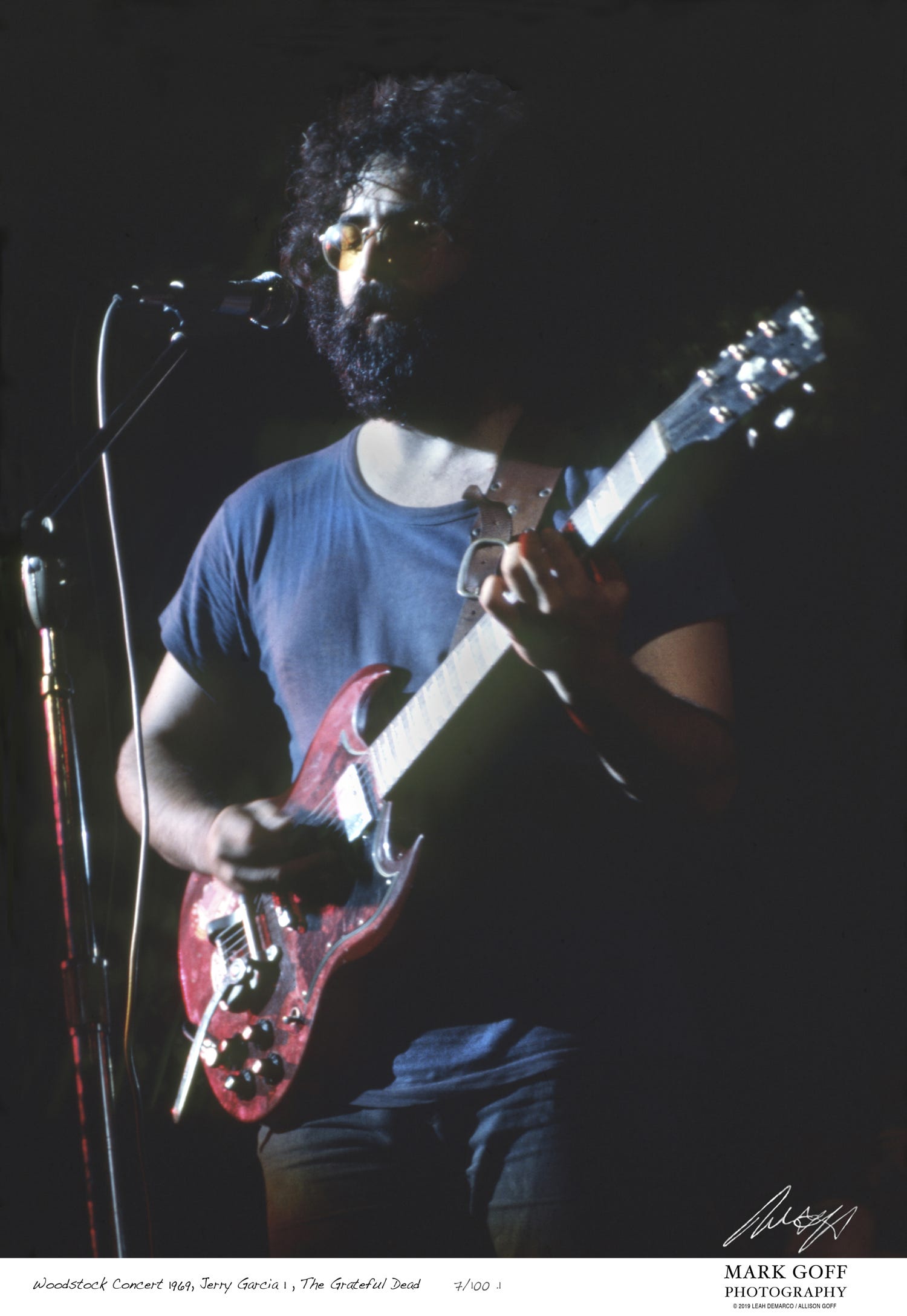 Jerry Garcia performs during Woodstock in Bethel, N.Y.