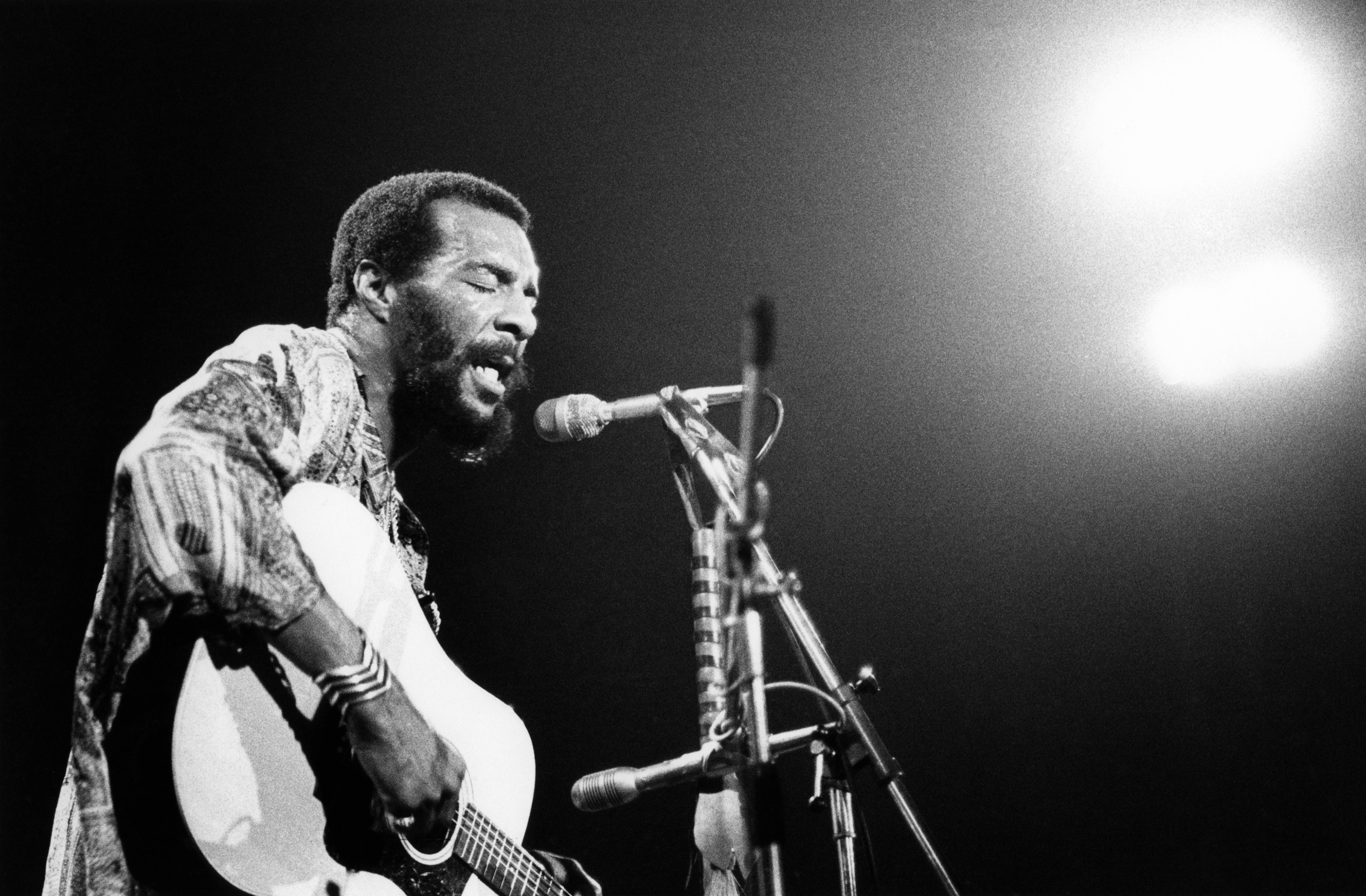 Folk musician Richie Havens performed at Woodstock in 1969.