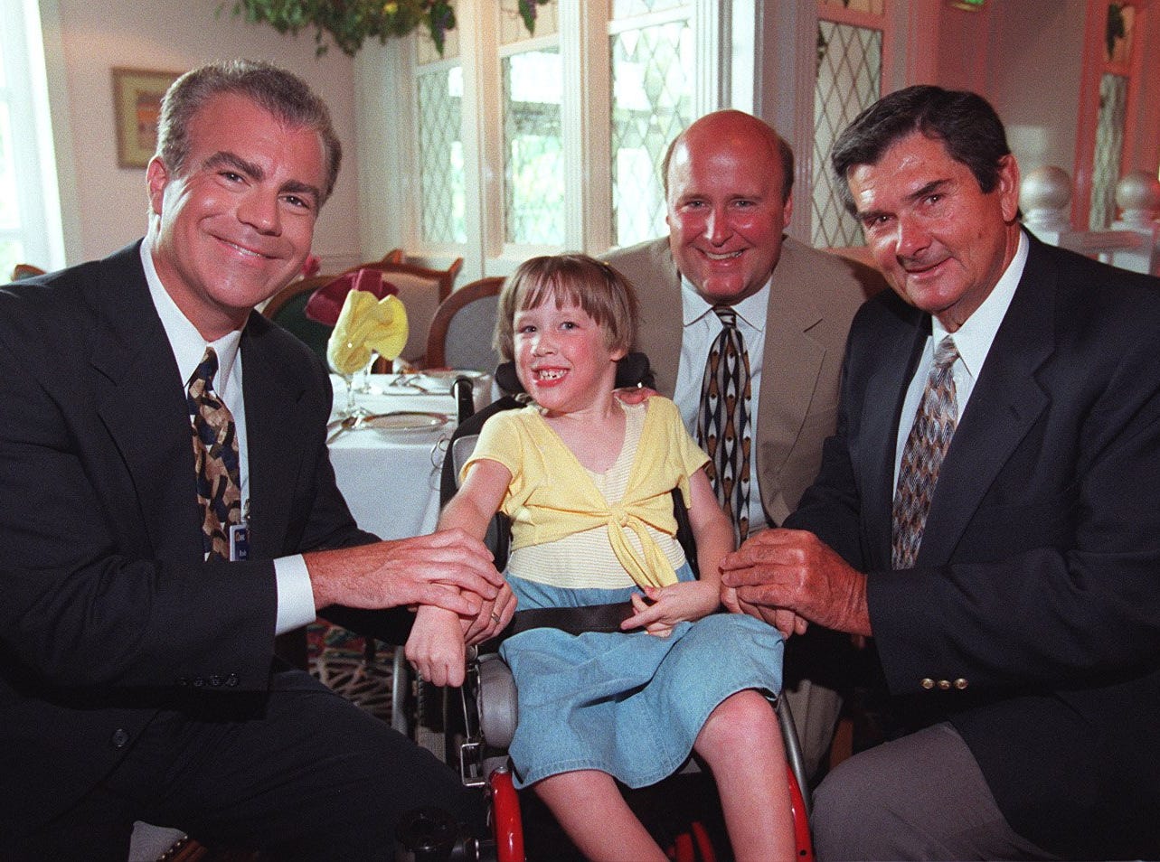 July 7, 1997:&nbsp;Kidney Foundation left to right, Rob Braun, Stephanie Paddock, Alvin Roehr Jr. and Ralph Byrley.