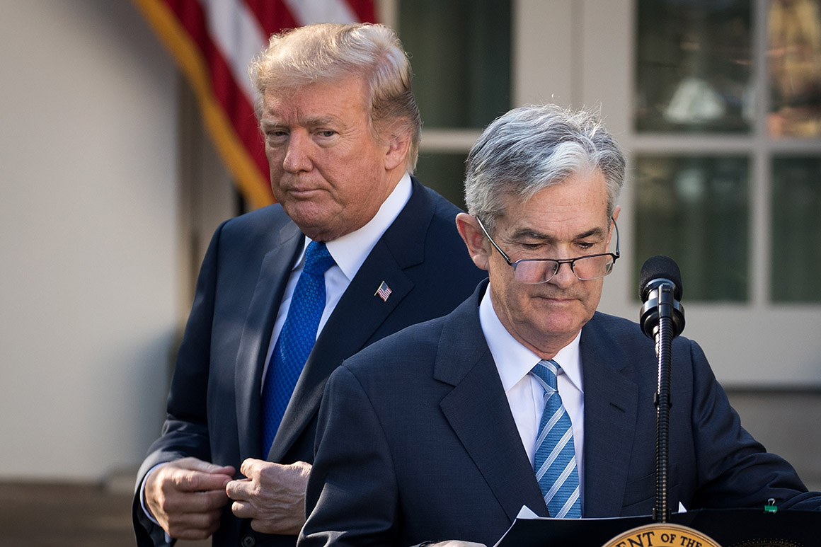 Jerome Powell and Donald Trump