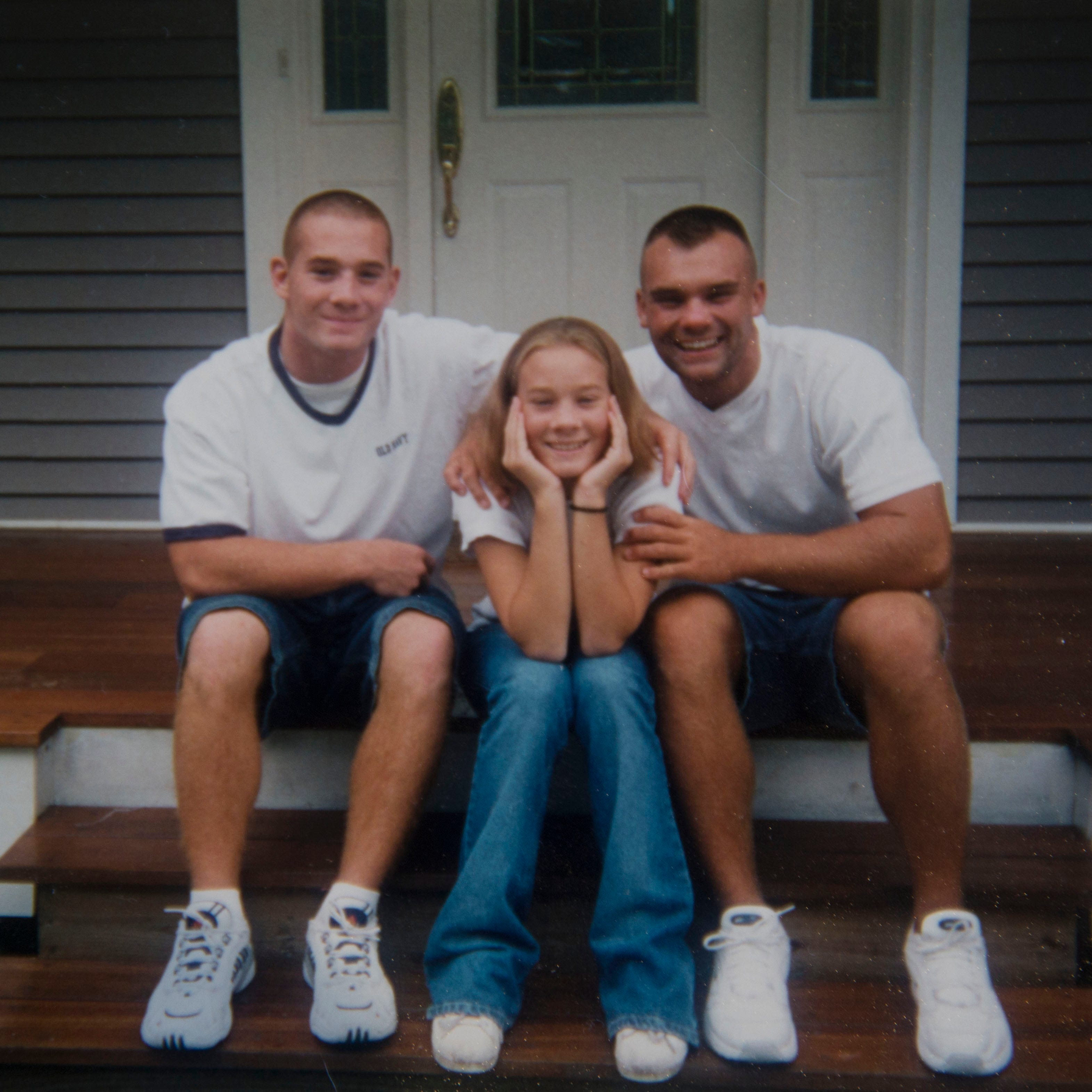 A young Richie Lapinski (left) with his brother and sister in a family photo. All three siblings would battle opioid addiction in the years to come, and are now in recovery.