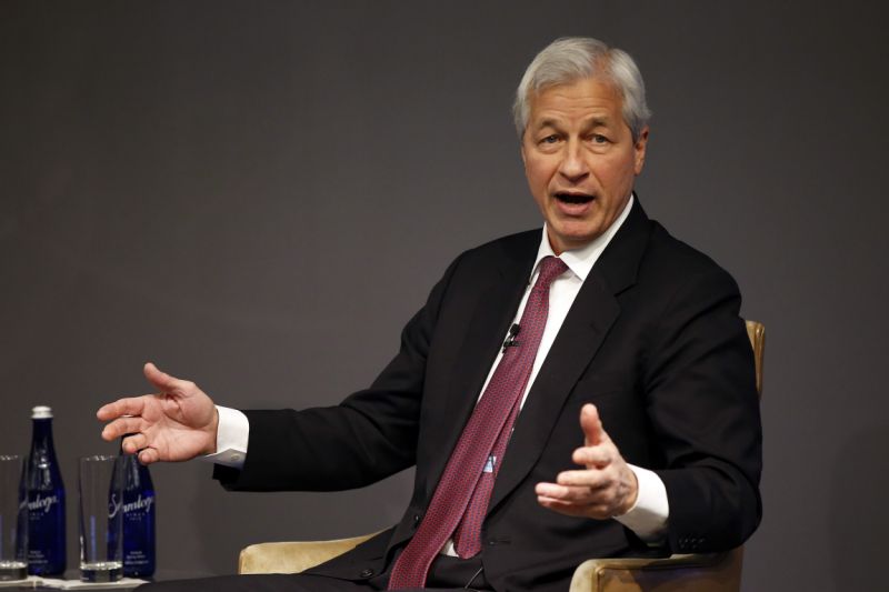 IMAGE DISTRIBUTED FOR JPMORGAN CHASE & CO. - Jamie Dimon, Chairman and CEO, JPMorgan Chase, discusses Future of Work at JPMorgan Chase event on Monday, March 18, 2019 in New York. (Adam Hunger/AP Images for JPMorgan Chase & Co. )