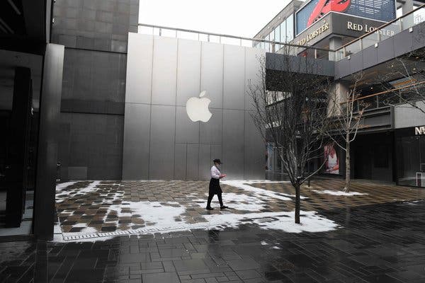 Investors appear to be taking coronavirus fears in stride. An Apple store was closed in Beijing this month.