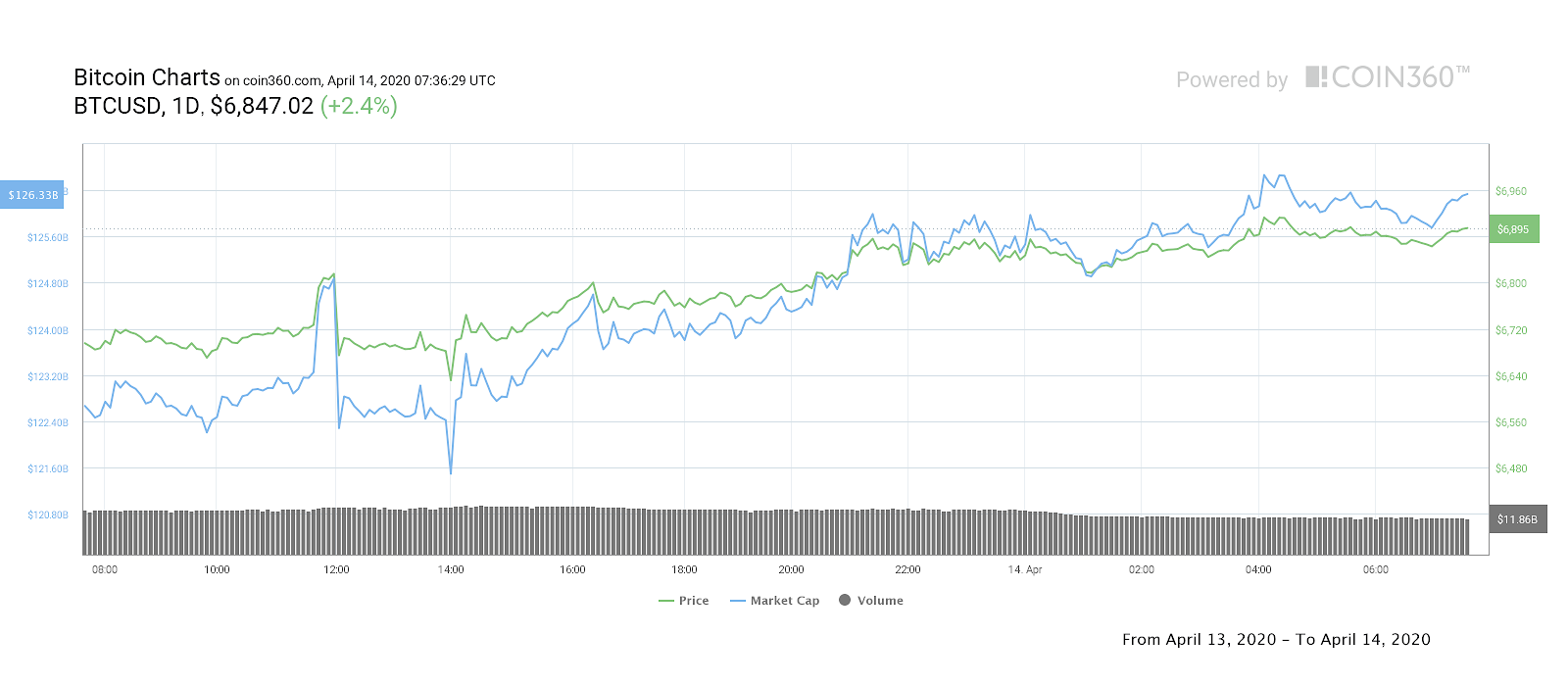 Bitcoin 1-day price chart