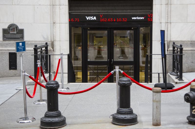 NEW YORK, NY - MARCH 12: Signs with trading information are shown in the New York Stock Exchange on March 12, 2020. in New York City. The Dow Jones industrial average fell 2,352.60 points, a decrease of almost 10% and the highest since 1987. (Photo by Pablo Monsalve/VIEWpress/Corbis via Getty Images)