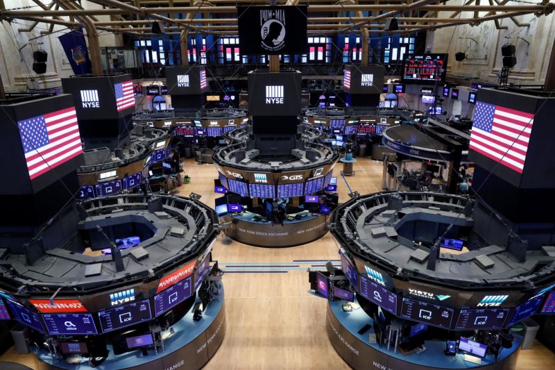 The floor of the New York Stock Exchange (NYSE) stands empty as the building prepares to close indefinitely due to the coronavirus disease (COVID-19) outbreak in New York, U.S., March 20, 2020. REUTERS/Lucas Jackson