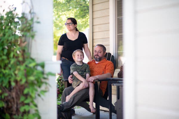 Jeremy and Rebecca Bratsman of Boise, Idaho, and Liev, one of their four children.