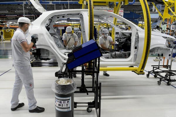 A Fiat Chrysler Automobiles assembly plant in Brazil, in May.