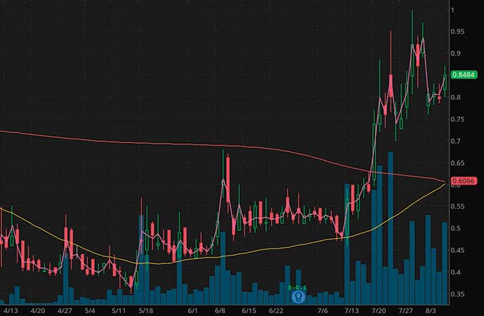 penny stocks under $2 Vistagen Therapeutics Inc. (VTGN stock chart)