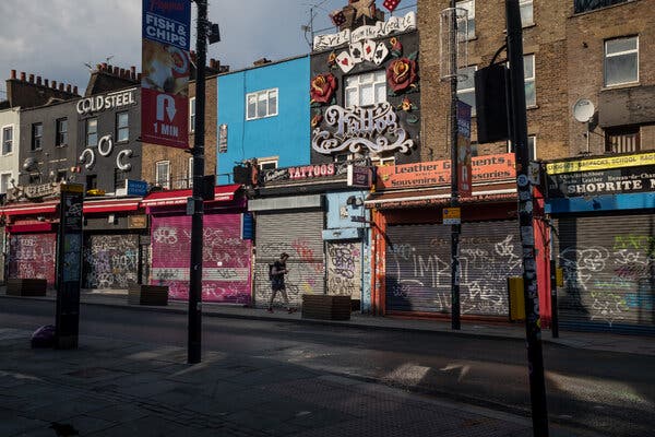 A deserted Camden Town, a neighborhood of London, in April.