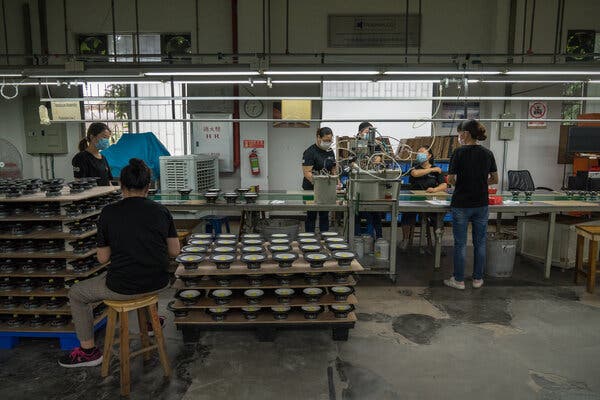 Factory workers at Trueanalog Strictly OEM, a manufacturer of audio speakers, in Guangzhou. Mr. Xi’s initiative may redouble the country’s efforts to build homegrown technology.