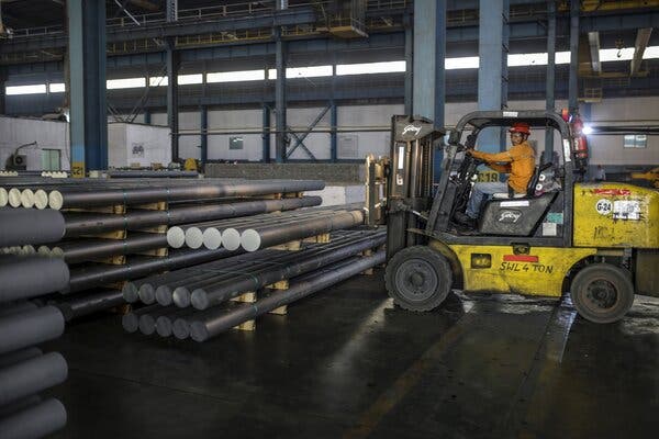 An aluminium factory in India in 2019. India is one of the countries on which the United States levied new tariffs.