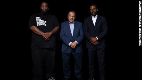 From left, Greenwood bank founders Michael &quot;Killer Mike&quot; Render, former Atlanta Mayor Andrew Young and Bounce TV founder Ryan Glover