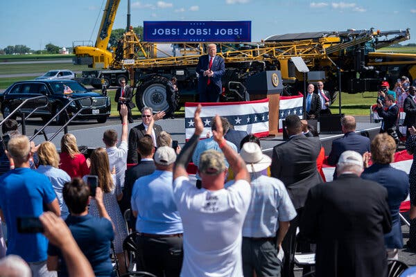 Since this Trump rally in Wisconsin in August, job growth has slowed and layoffs have mounted in the absence of new federal stimulus programs.