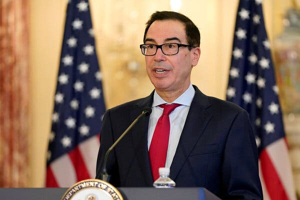 Steven Mnuchin, the Treasury secretary, and Speaker Nancy Pelosi continue to talk, but the two parties remain far apart on agreeing to the terms of a financial relief plan.