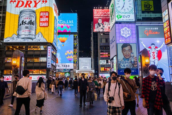 A popular shopping area in Osaka, Japan. Officials at the Group of 20 meeting said the global economy was improving, but the recovery was uneven.